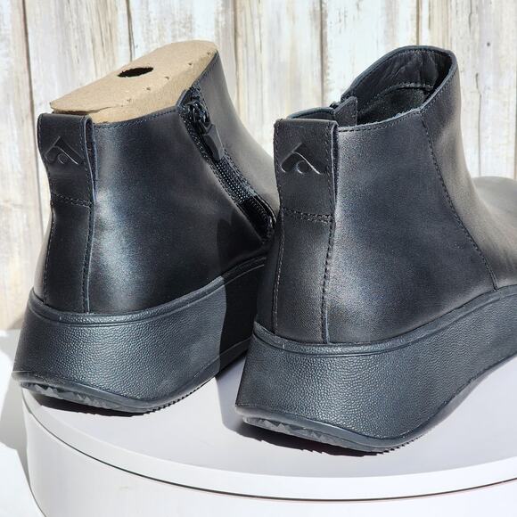 NEW - FitFlop Women's F-Mode Leather Flatform Zip Ankle Boots - Size 9 - Picture 9 of 12